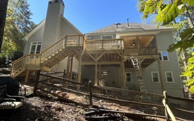 Deck, screen porch and gutters